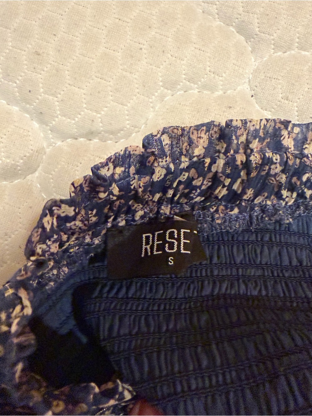 The Reset Blue Floral Smocked Tiered Mini Skirt - Picture 7 of 8